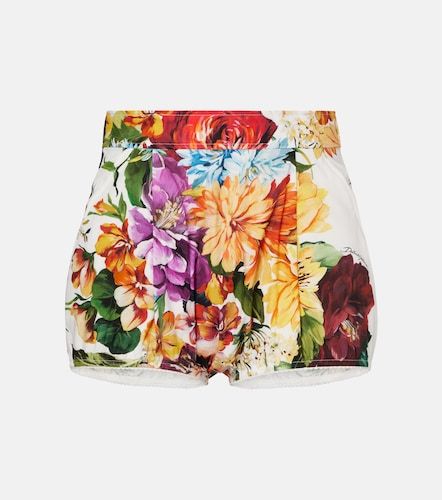 Shorts de popelín de algodón floral - Dolce&Gabbana - Modalova