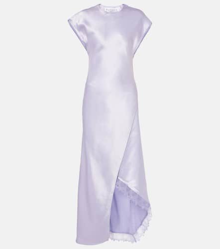 Asymmetric lace-trimmed satin midi dress - JW Anderson - Modalova