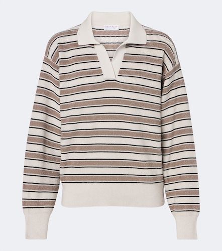 Jersey en mezcla de algodón a rayas - Brunello Cucinelli - Modalova