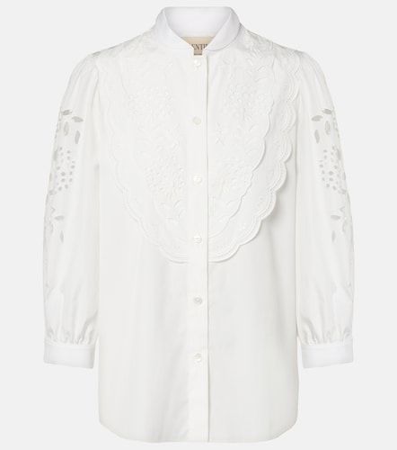 Blusa de popelín de algodón bordada - Valentino Garavani - Modalova
