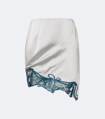 Embroidered satin miniskirt - Jacques Wei - Modalova
