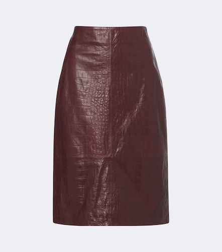 Nathaly croc-effect leather midi skirt - Arma - Modalova
