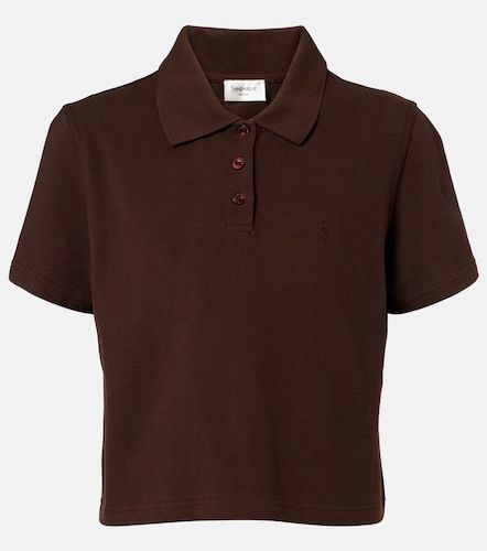Polo Cassandre de piqué de algodón - Saint Laurent - Modalova