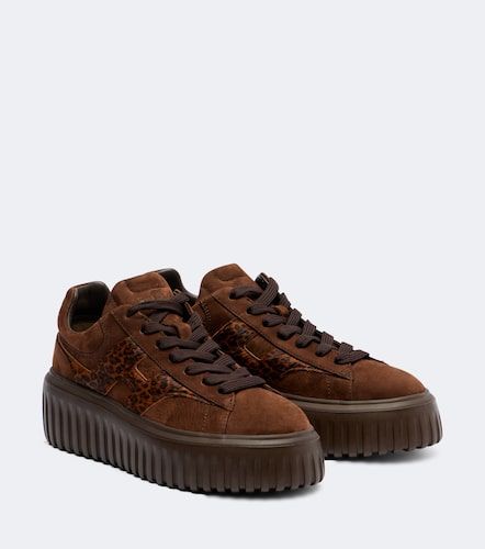 Zapatillas con plataforma H645 de piel con pelo - Hogan - Modalova