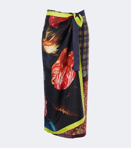 Falda envolvente de seda estampada - Dries Van Noten - Modalova