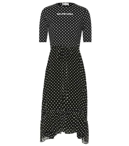 Vestido midi de crepé con lunares - Balenciaga - Modalova