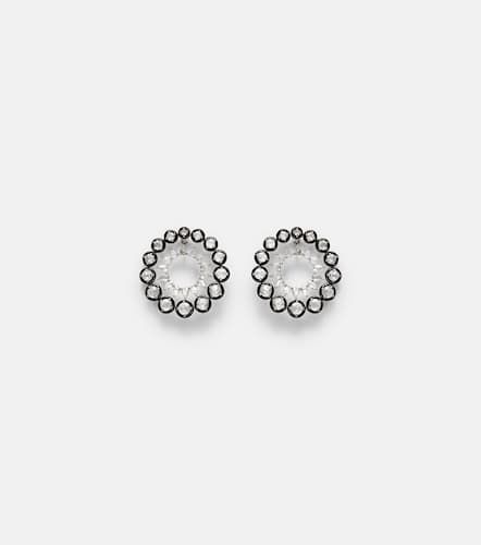 Orbit 18kt white gold earrings with diamonds and enamel - Kamyen - Modalova