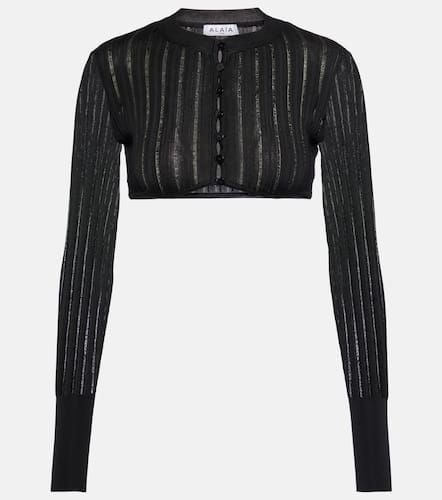 AlaÃ¯a Ribbed-knit cropped cardigan - Alaia - Modalova