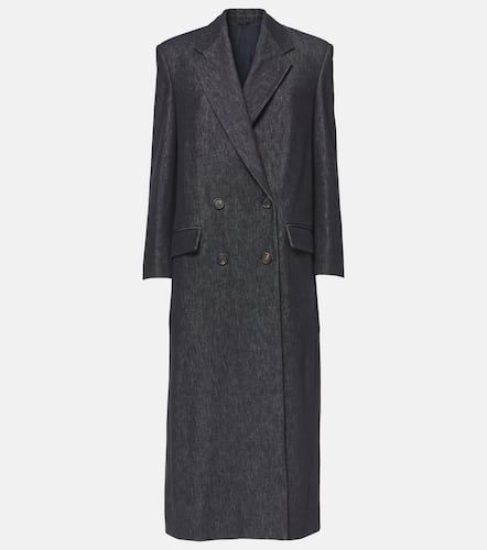 Double-breasted cotton overcoat - Brunello Cucinelli - Modalova