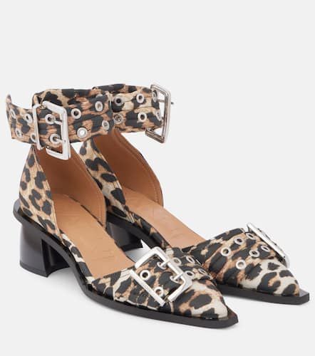 Ganni Leopard-print satin pumps - Ganni - Modalova