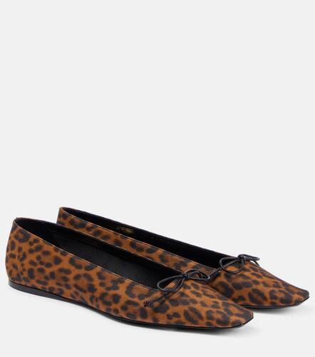 Poppy leopard-print grosgrain ballet flats - Saint Laurent - Modalova