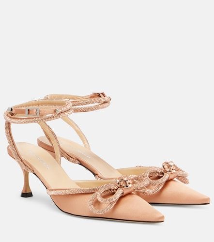 Pumps Double Bow 65 in raso con cristalli - Mach & Mach - Modalova