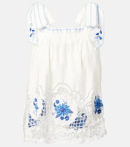 Jardin de Reve floral linen-blend top - Farm Rio - Modalova