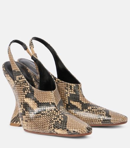 Snake-effect leather wedges - Dries Van Noten - Modalova