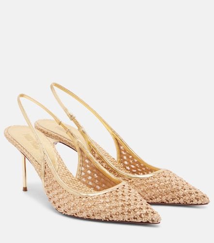 Lidia leather-trimmed slingback pumps - Paris Texas - Modalova