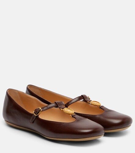 Leonore embellished leather ballet flats - Chloe - Modalova