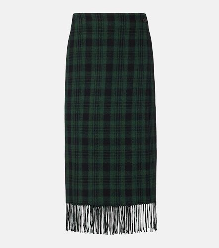 Checked fringed wool-blend wrap skirt - Polo Ralph Lauren - Modalova