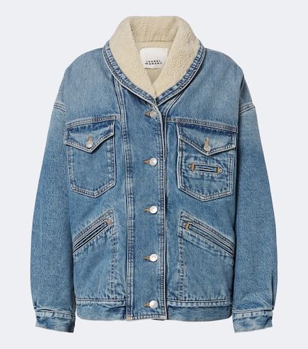 Pimia fleece-trimmed denim jacket - Isabel Marant - Modalova