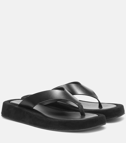 Sandali infradito Ginza in pelle e suede - The Row - Modalova