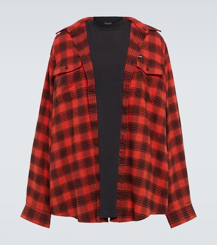 Camicia oversize in cotone a quadri - Balenciaga - Modalova