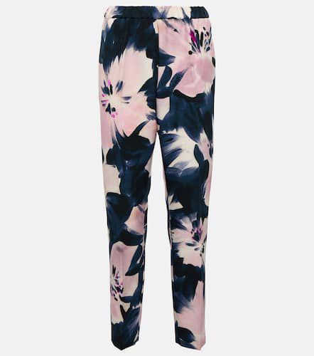 Floral high-rise slim pants - Dries Van Noten - Modalova