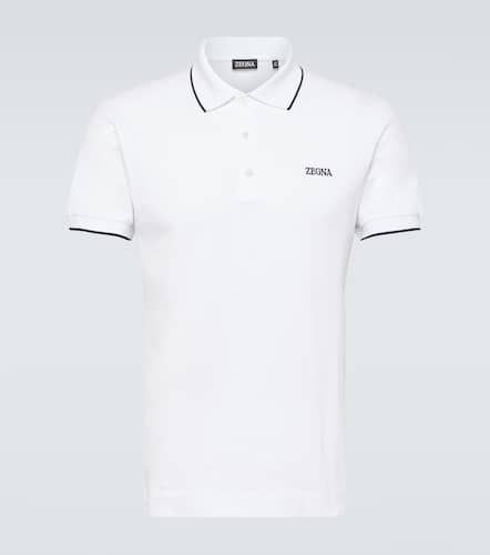 Zegna Logo cotton blend polo shirt - Zegna - Modalova