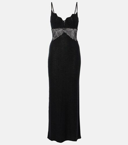 Vestido largo Tara de algodón con croché - Staud - Modalova