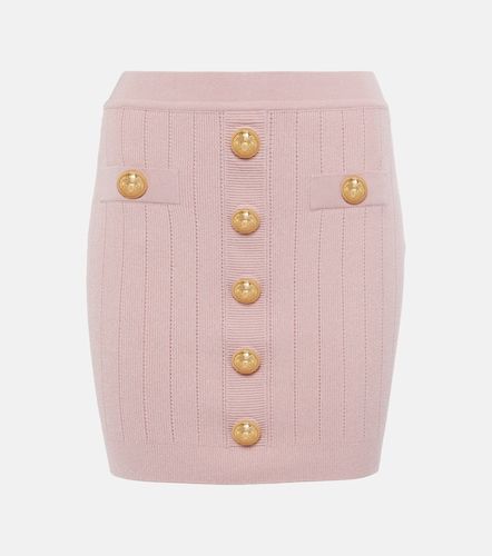 High-Rise Minirock aus Strick - Balmain - Modalova