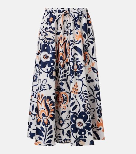 Falda midi de satén estampada - La DoubleJ - Modalova