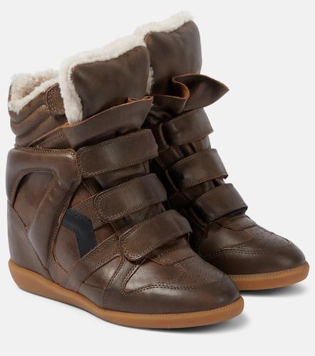 Bekett 70 shearling-trimmed sneakers - Isabel Marant - Modalova