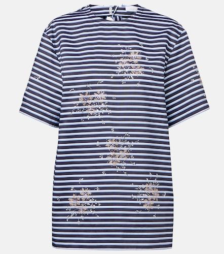 Camiseta de algodón a rayas adornada - Rabanne - Modalova