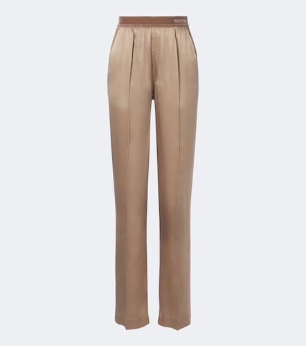 Pantalones rectos de satén de seda - Tom Ford - Modalova
