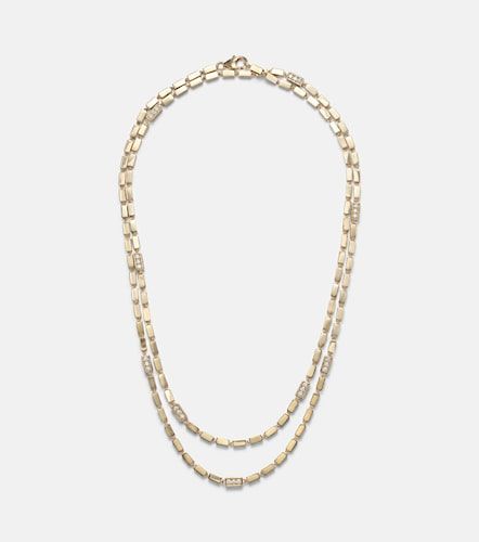 Collar Block-Chain de oro de 18 ct con diamantes - Suzanne Kalan - Modalova