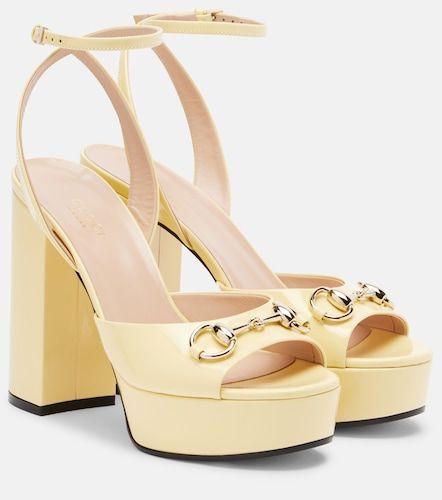 Horsebit 85 leather platform sandals - Gucci - Modalova