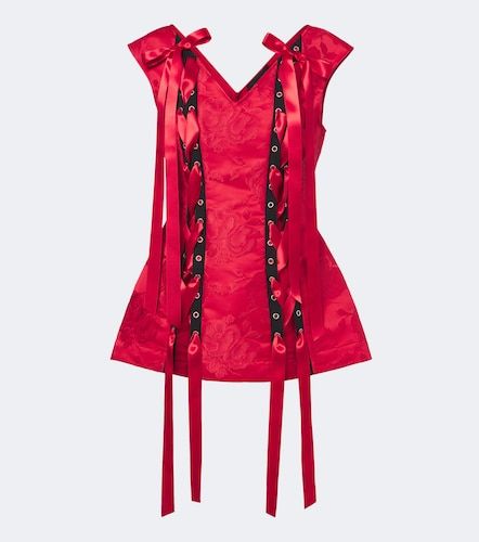 Bow-detail floral brocade top - Simone Rocha - Modalova