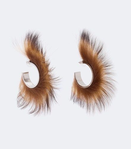 Orecchini a cerchio in shearling - Acne Studios - Modalova