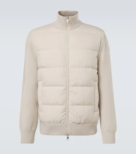 Tricot down-paneled virgin wool cardigan - Moncler - Modalova