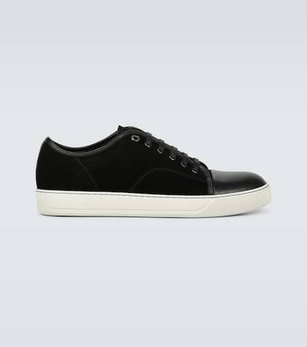 Suede and leather cap-toe sneakers - Lanvin - Modalova