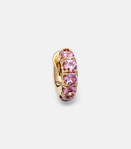 Mini Macro Hoop 18kt gold single earring with pink sapphires - Spinelli Kilcollin - Modalova