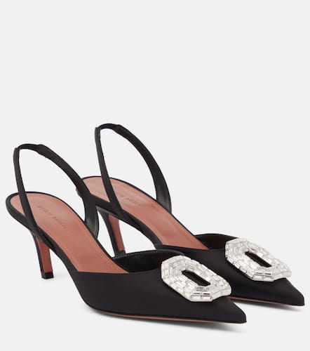 Camelia satin slingback pumps - Amina Muaddi - Modalova