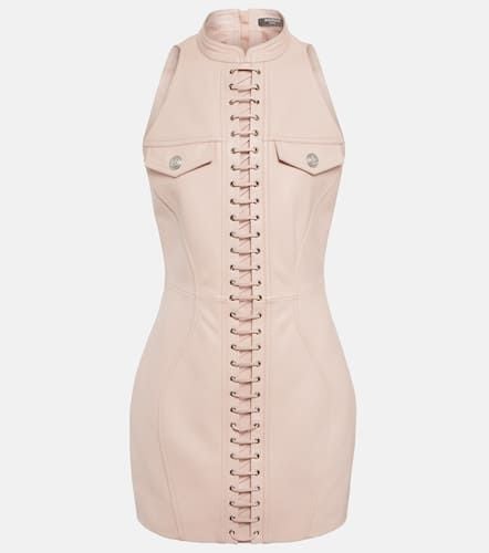 Balmain Lace-up leather minidress - Balmain - Modalova