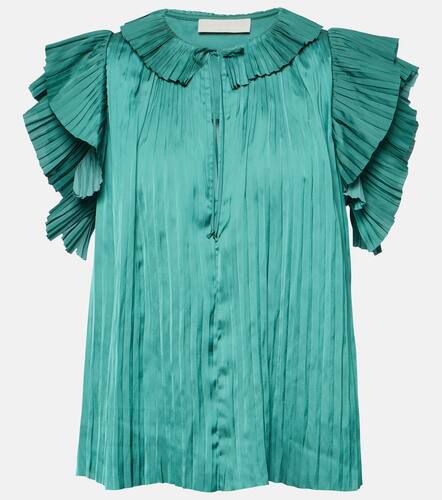 Elli pleated ruffled satin blouse - Ulla Johnson - Modalova