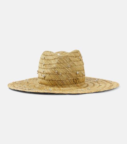 Dew Drops embellished straw fedora - Ruslan Baginskiy - Modalova