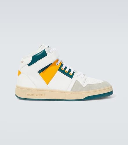 Lax suede-trimmed leather sneakers - Saint Laurent - Modalova