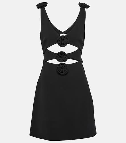 Floral-applique cutout wool-blend minidress - Magda Butrym - Modalova