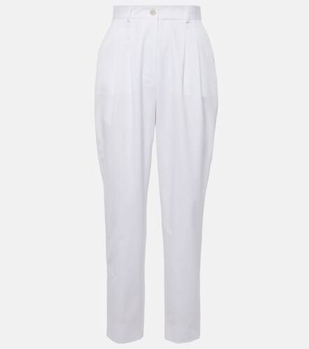 High-rise cotton straight pants - Dolce&Gabbana - Modalova