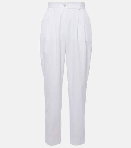 High-rise cotton straight pants - Dolce&Gabbana - Modalova