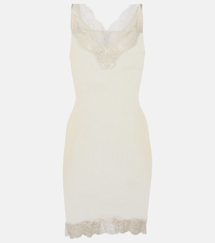 Abito corto in seta con pizzo - Saint Laurent - Modalova