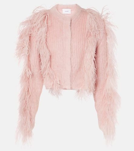 Feather-trimmed mohair-blend cardigan - Erdem - Modalova