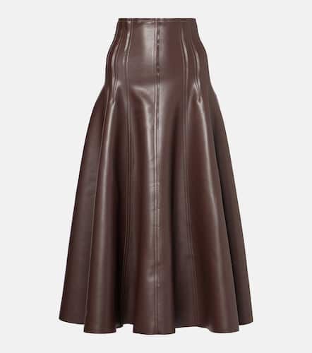 High-rise faux leather midi skirt - Norma Kamali - Modalova